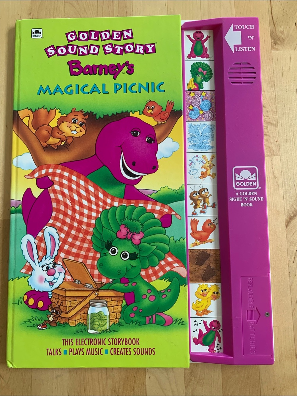 Barney’s Magical Picnic - Golden Sound Story - Touch ‘n’ Listen - Vintage 1993
